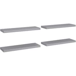 Ράφια Τοίχου VidaXL από MDF 80x23.5x3.8 cm 4 Τμχ - Γκρι