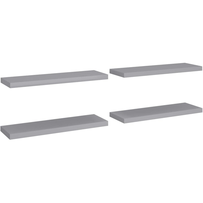 Ράφια Τοίχου VidaXL από MDF 80x23.5x3.8 cm 4 Τμχ - Γκρι VIDAXL