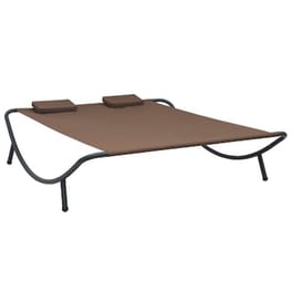 Ξαπλώστρα/ Κρεβάτι VidaXL Διπλή από Ατσάλι 200x173x45 cm - Καφέ