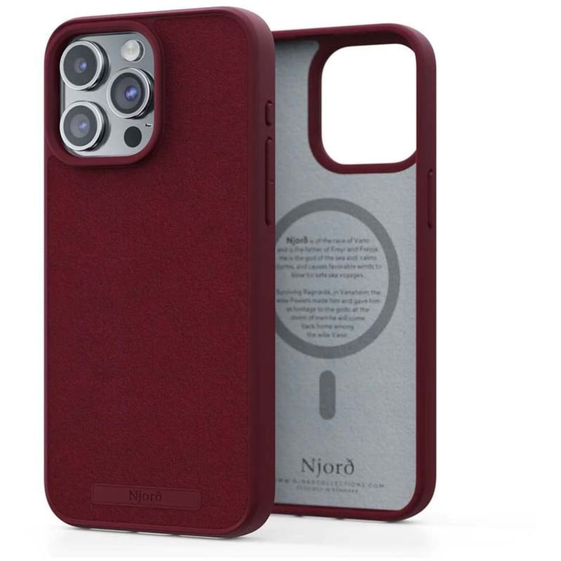 Θήκη Apple iPhone 15 Pro Max - Njord Suede MagSafe Case - Red