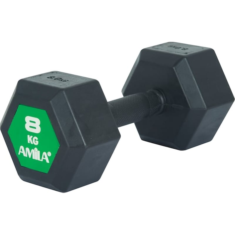 AMILA Βαράκι Εξάγωνο 8kg Amila Original Rubber H 90589 από Ατσάλι Q235 - Μαύρο