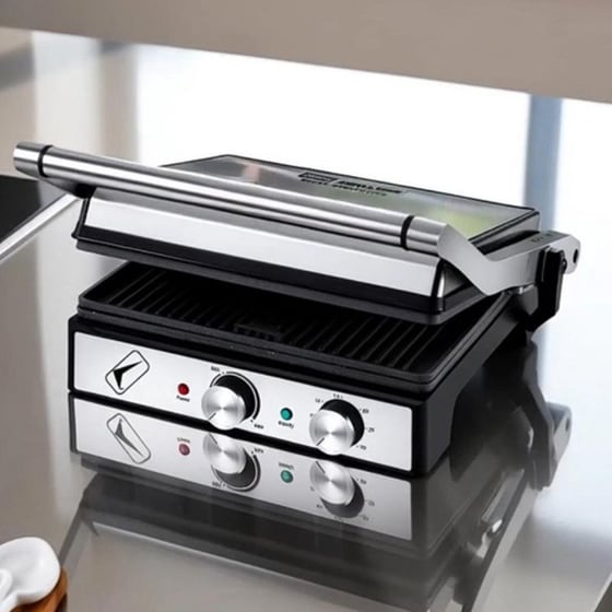 Ηλεκτρική Ψησταριά BBQ LEXICAL LSM-2571 2000W Ασημί image 1