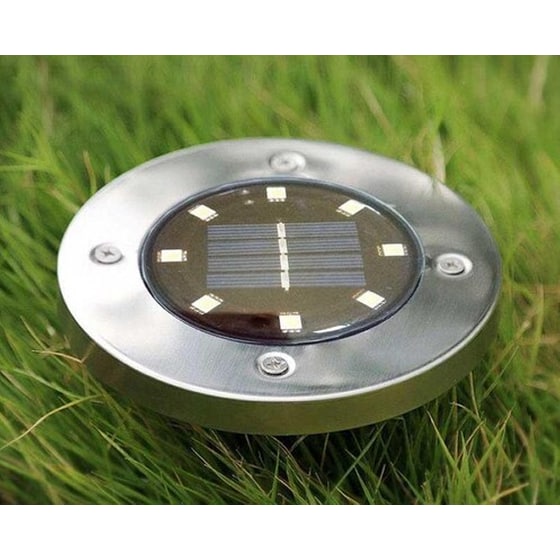 Σετ 4 Τεμάχια Ηλιακό Καρφωτό – Χωνευτό Φωτιστικό Led Κήπου Με Αισθητήρα Φωτός image 1
