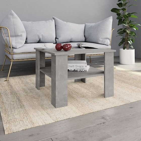 Τραπεζάκι Σαλονιού VidaXL από Μοριοσανίδα 60x60x42cm - Γκρι image 0