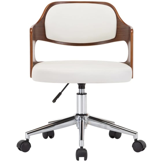 Καρέκλες Τραπεζαρίας Vidaxl Περιστρεφόμενες από Λυγισμένο Ξύλο/Συνθετικό Δέρμα 6 Τμχ - Λευκό/Καφέ image 2