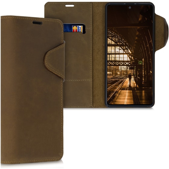 Θήκη Samsung Galaxy Note 10 Lite - Kalibri Suede Natural leather - Brown image 0