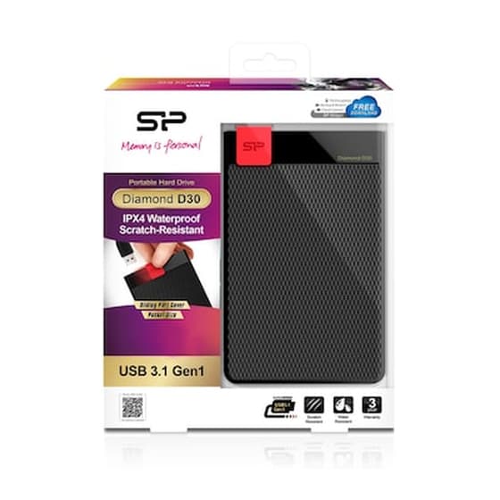 Silicon Power Diamond D30 D3s USB 3.1 HDD 1TB 2.5" - Μαύρο image 2