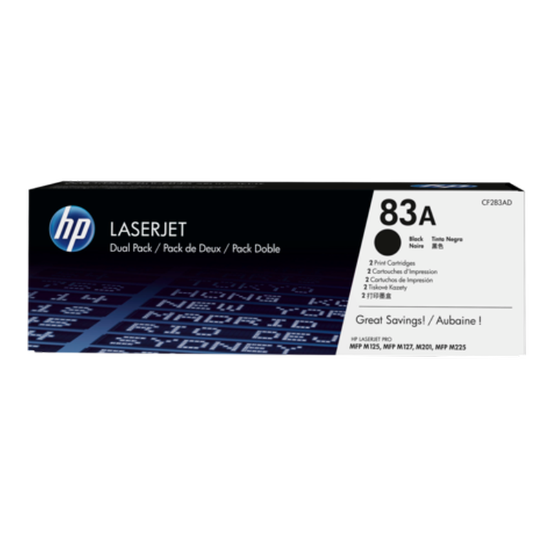 HP Toner HP 83A CF283A Dual Pack - Black