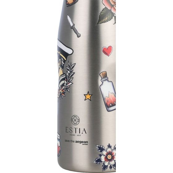Μπουκάλι Θερμός Estia Home Art Travel Flask Save the Aegean Old School Ink 500ml image 1