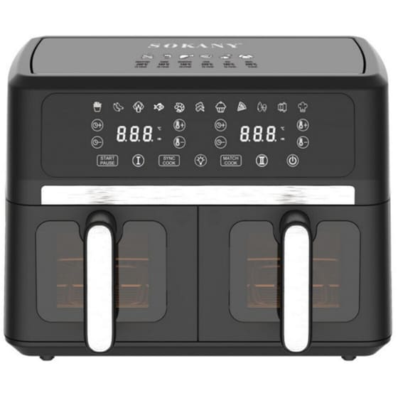 SOKANY SK-10055 με 2 Αποσπώμενους Κάδους 1500 W 5.5 L Μαύρο Φριτέζα Αέρος image 0