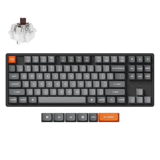 Keychron K8 Max QMK Gaming Μηχανικό Ασύρματο Πληκτρολόγιο Tenkeyless με Super Brown διακόπτες και RGB Μαύρο (US) image 2