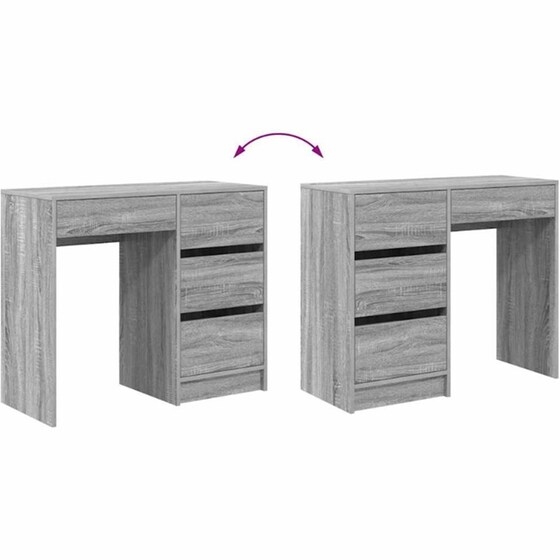 Γραφείο VidaXL από Επεξεργασμένο Ξύλο 90x37,5x75 cm - Γκρι Sonoma image 7