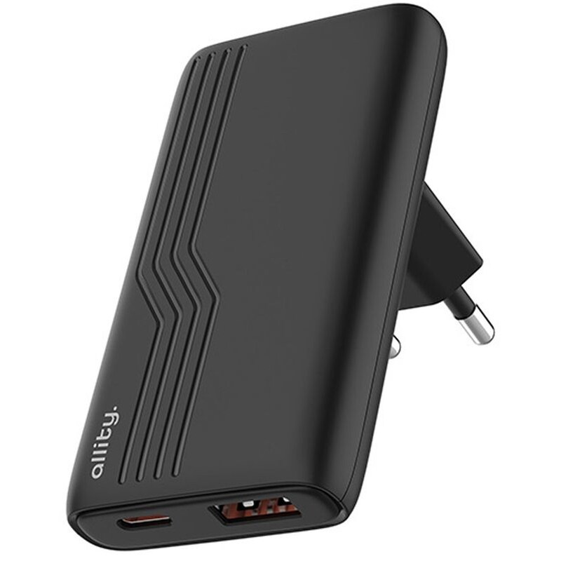 Φορτιστής Πρίζας Allity ATC‑02 USB‑A, USB‑C 65 W - Μαύρο