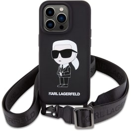 Karl Lagerfeld Crossbody Ikonik Hard Case Θήκη Προστασίας Από Σιλικόνη – Iphone 15 Pro Max (black – Klhcp15xscbsknk)