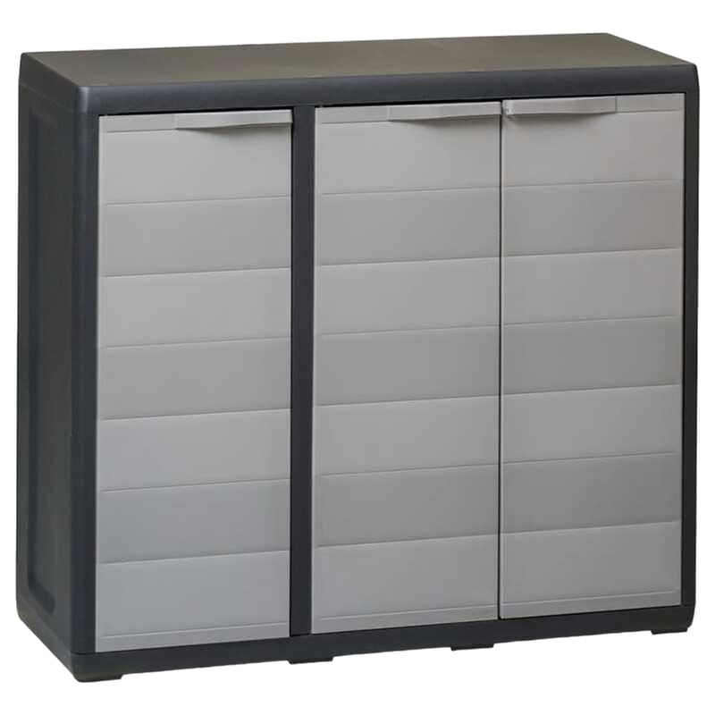 VIDAXL Ντουλάπα VidaXL Τρίφυλλη Πλαστική 97x38x87 cm - Γκρι/Μαύρο