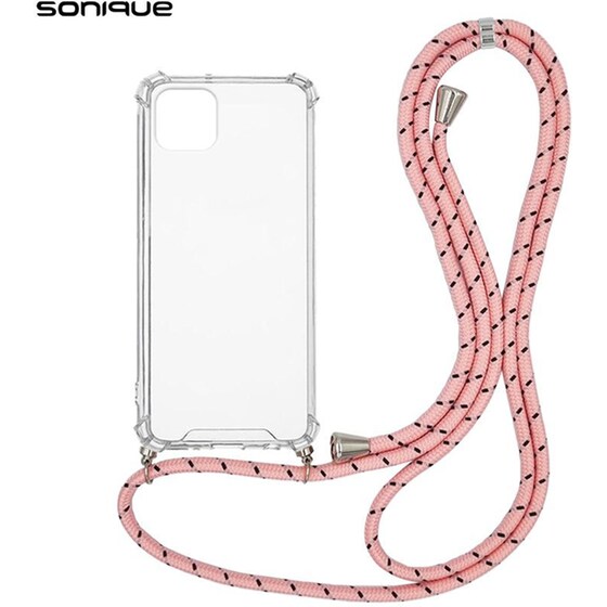 Θήκη Apple iPhone 11 - Sonique με Κορδόνι Armor Clear - Ροζ image 0