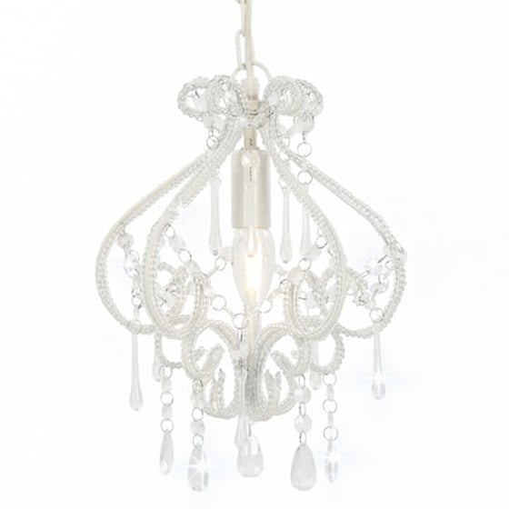 Vidaxl Φωτιστικό Οροφής Με Χάντρες Στρογγυλό Λευκό Ε14 image 1