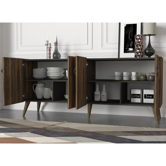 Μπουφές 24Mall Di Legno από Μοριοσανίδα 183.6x47x78 cm - Καρυδί image 0