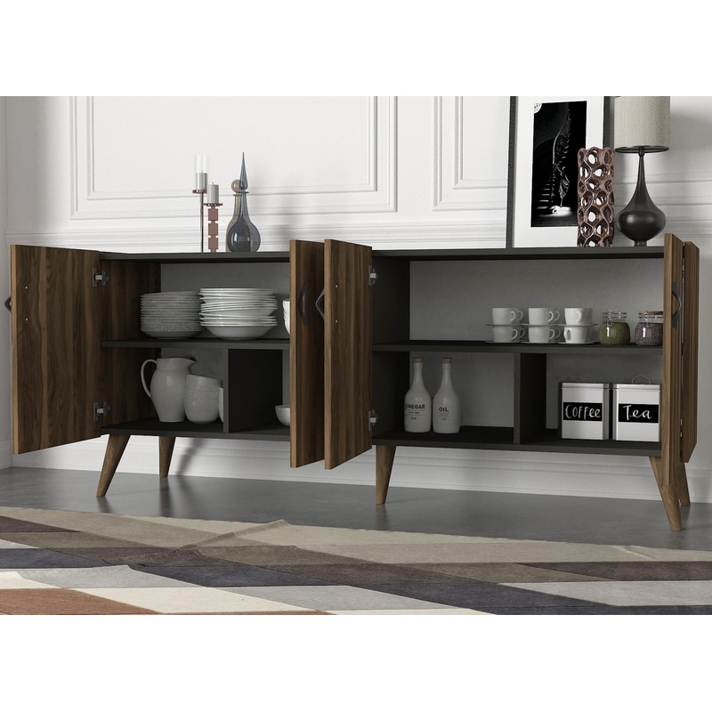 Μπουφές 24Mall Di Legno από Μοριοσανίδα 183.6x47x78 cm - Καρυδί