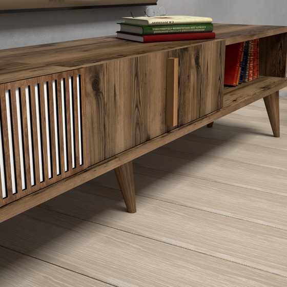 Έπιπλο Τηλεόρασης Pavia από Μοριοσανίδα 180x35x40cm - Καρυδί image 3