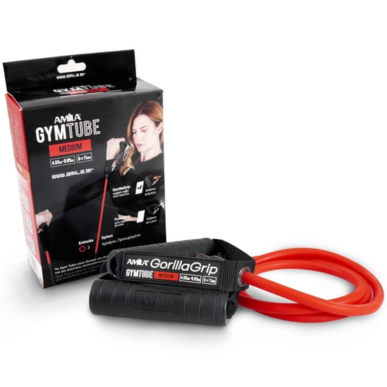 Λάστιχο Γυμναστικής Amila Gymtube Gorilla Grip Μέτριο - Κόκκινο image 1