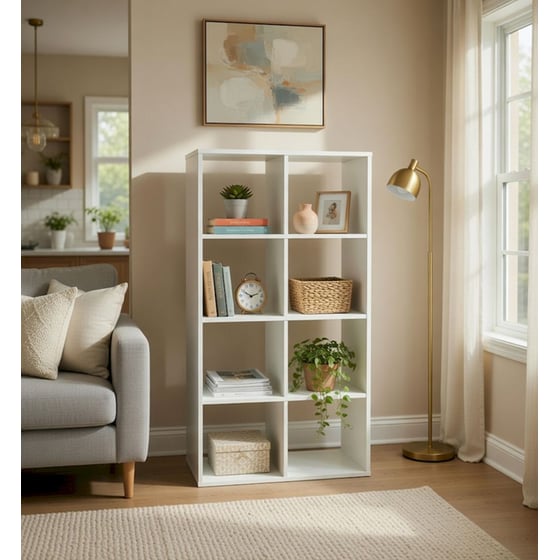 Βιβλιοθήκη Ραφιέρα Επιδαπέδια Kitwood από Μοριοσανίδα 74x40x144cm - Λευκή image 1