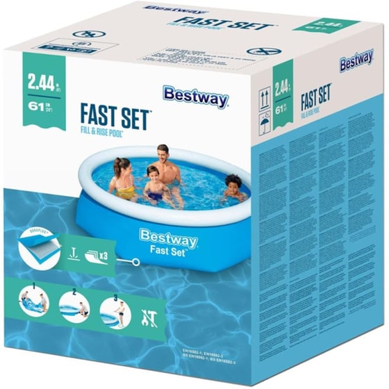 Φουσκωτή Στρογγυλή Πισίνα Bestway 1.880Lt - Μπλε image 4