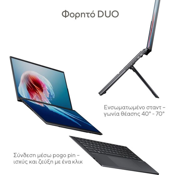 Asus ZenΒook Duo UX8406MA-OLED-PZ192X 14'' 3K OLED (Core Ultra 7-155H/16GB/1TB SSD/Arc Graphics/Win11Pro) Laptop image 4