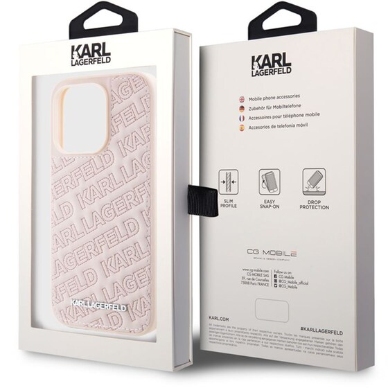 Θήκη Apple iPhone 15 Pro Max - Karl Lagerfeld Quilted Karl Pattern - Pink image 8