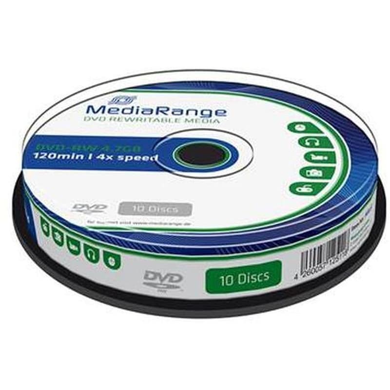 MEDIARANGE Δίσκοι CD/DVD MediaRange DVD-RW 4.7 GB - 10τμχ