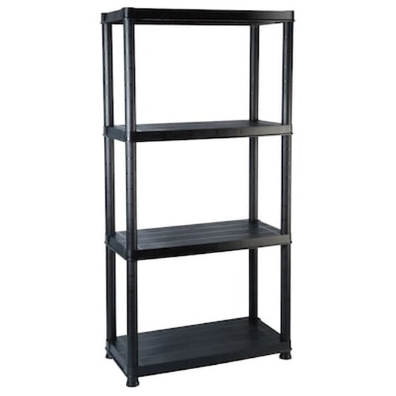 Vidaxl Ραφιέρα Αποθήκευσης 4 Επιπέδων Μαύρη 61x30,5x130 Εκ. Πλαστική image 2