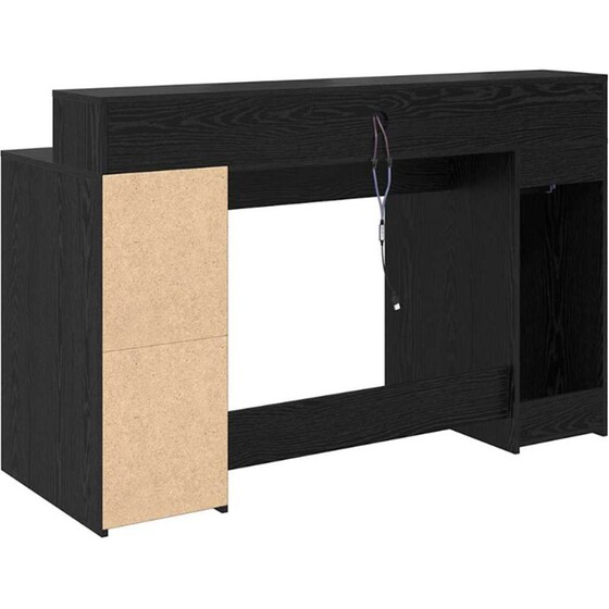 Γραφείο VidaXL από Επεξεργασμένο Ξύλο 140x55x91 cm - Μαύρη Δρυς image 8