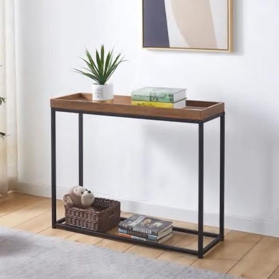 Κονσόλα Εισόδου Nextdeco από Μέταλλο/MDF 100x30x80 cm - Καφέ/Μαύρο image 2