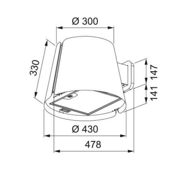 FABER 335.0689.673 BEAT WALL F42 BK MATT Απορροφητήρας Καμινάδα - Τζάκι 45 cm - Μαύρο image 2