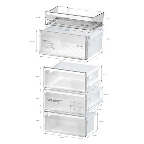 BOSCH KGN392LCF Ψυγειοκαταψύκτης Full No Frost 363 Lt Metal Look image 8