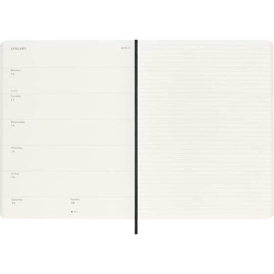 Ημερολόγιο Εβδομαδιαίο Moleskine 2026 12Μ ΧLarge Black Soft image 3