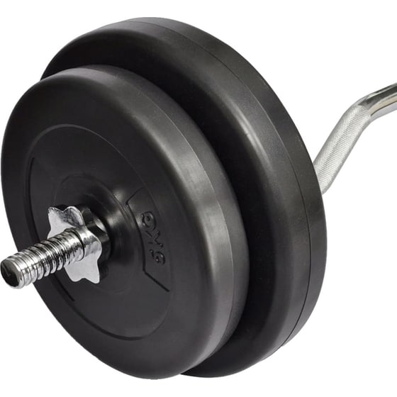 Σετ Στραβόμπαρα Φ25mm 5kg VidaXL 90373 120cm με 4 Δίσκους Βαρών 25kg και 2 Κολάρα image 2