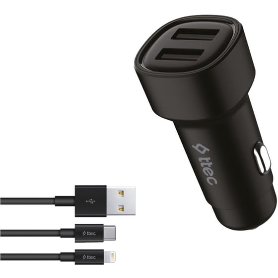 Φορτιστής Αυτοκινήτου Smartcharger USB-A με Καλώδιο Lightning/USB-C 15.5W image 0