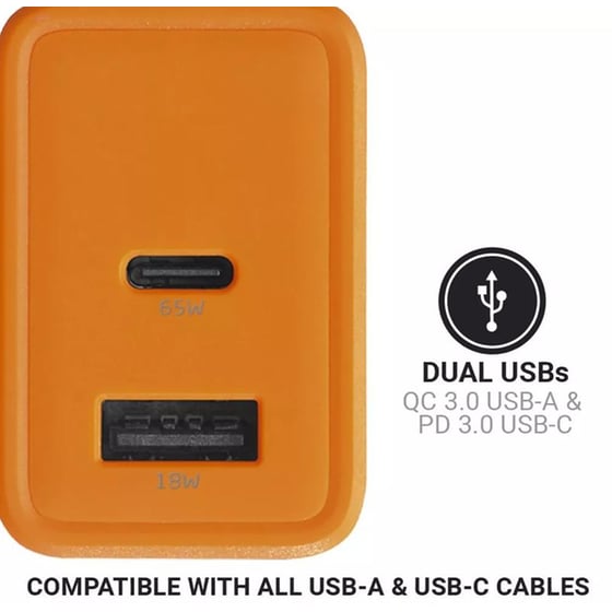 Φορτιστής Go Travel 65W - Πορτοκαλί image 1