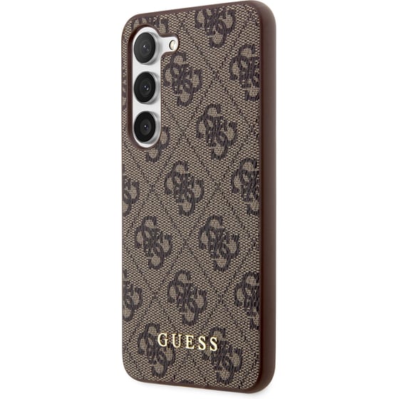 Θήκη Samsung Galaxy S23 S911 - Guess 4g Metal Gold Logo Collection Saffiano - Καφέ image 4