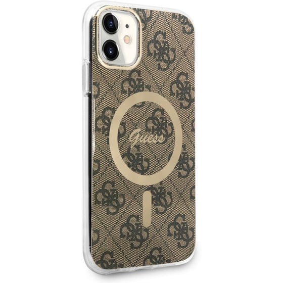 Guess  Quot;4g Logo Collection Quot; Magsafe Ring Stand Hard Case Θήκη Προστασίας Από Σκληρό Πλαστικό – Iphone 11 (καφε – Guhmn61h4stw) image 4