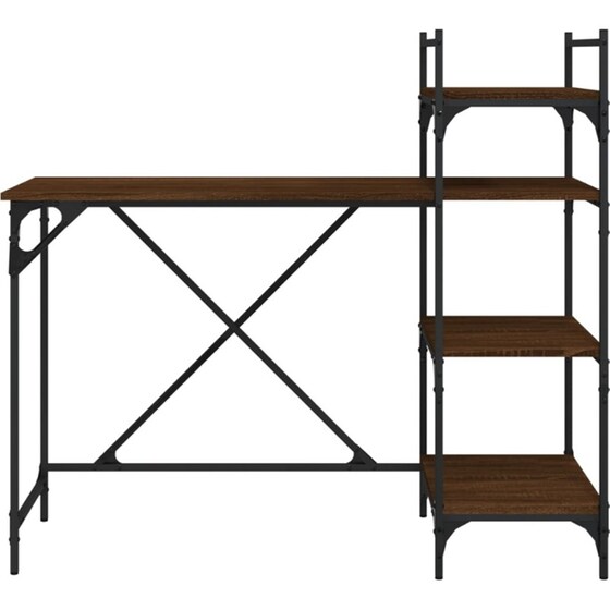 Γραφείο Υπολογιστή VidaXL με Ράφια 120x47x109 cm - Καφέ Δρυς image 3