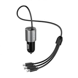 Φορτιστής Αυτοκινήτου Dudao R5 Pro 1x USB, Καλώδιο 3 σε 1 USB-C/ Micro USB / Lightning 17W - Grey