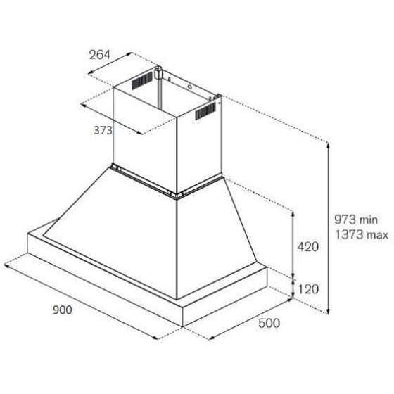 BERTAZZONI K90.KC36 90 cm Μαύρο Απορροφητήρας Καμινάδα Τζάκι image 2