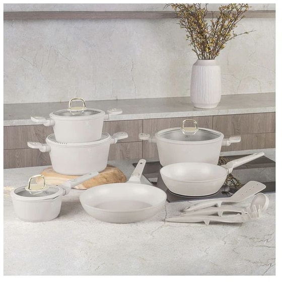 Σετ Μαγειρικά Σκεύη BERLINGER BH-8081 15 τμχ Μπεζ image 3