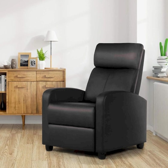 Πολυθρόνα Relax Massage Fray από Τεχνητό Δέρμα - Μαύρο image 4