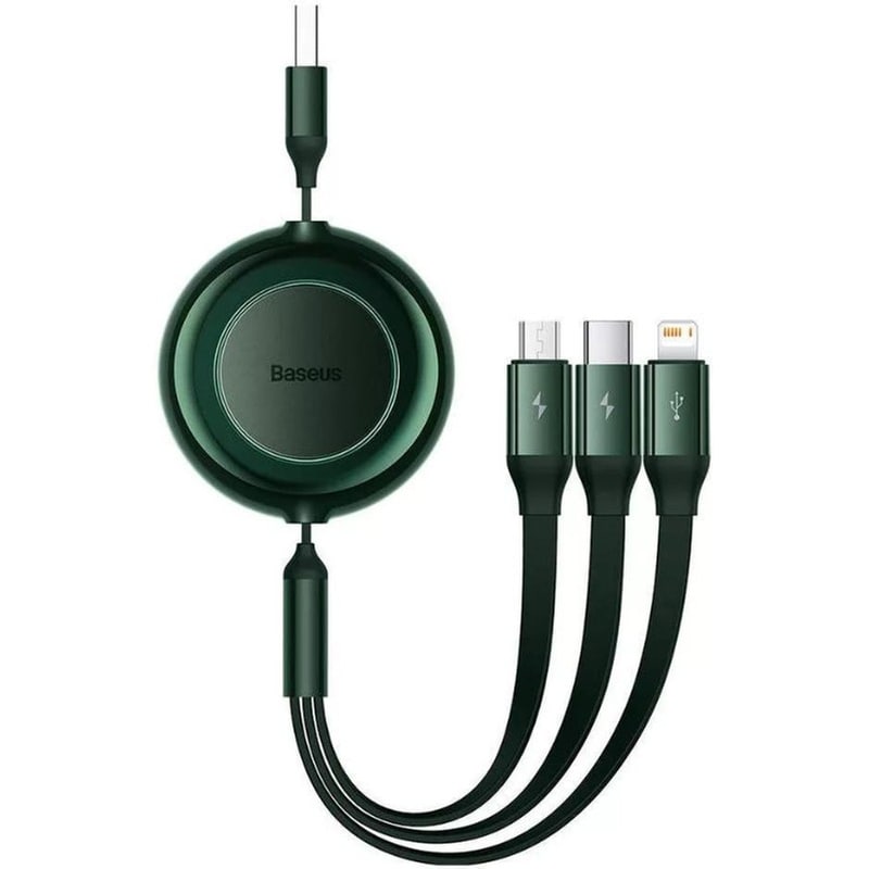 Baseus Καλώδιο CAMJ010006 USB-A σε USB-C/Lightning/micro USB 1.10m Πράσινο