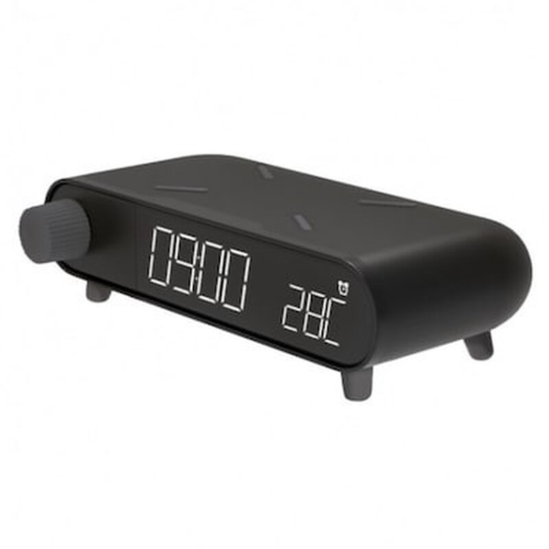 Ksix Qi Alarm Clock Retro Wireless Charger 10w Black
