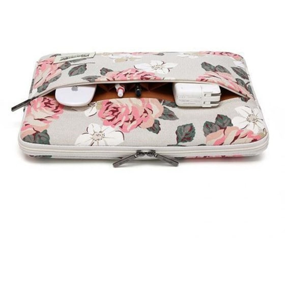 Θήκη Laptop Canvaslife White Rose 13" - 14" Αδιάβροχη - Μπεζ image 5