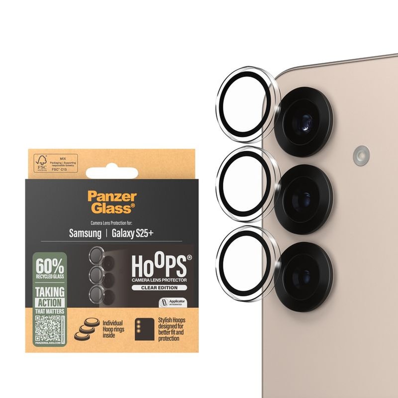Προστατευτικό κάμερων Samsung Galaxy S25+ - PanzerGlass Hoops Lens Protector Transparent